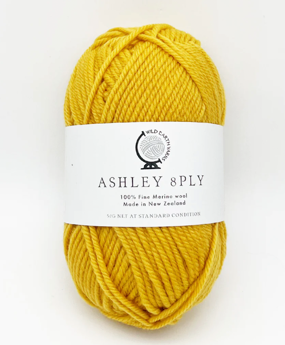 New Zealand 100% Fine Merino 8ply Wool - Sunflower | Yellow Knitting Yarn