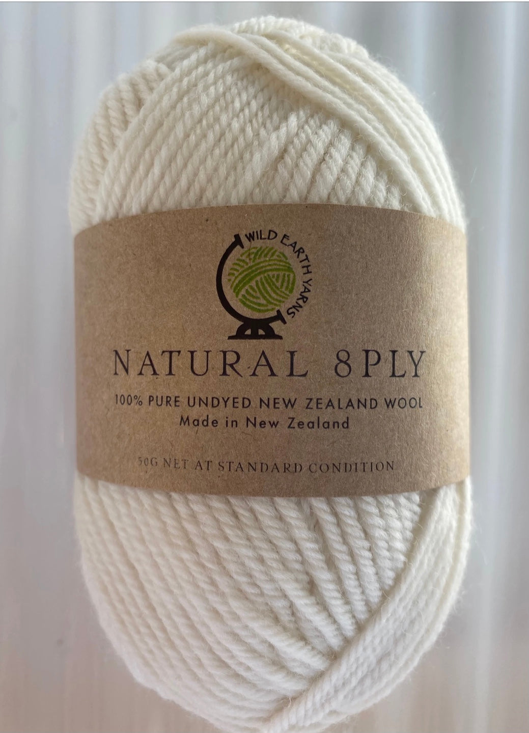 Natural 8 Ply Undyed NZ Wool - Cream - The Golden Apple NZ