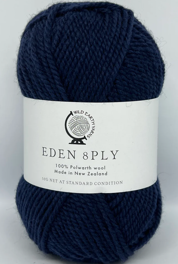 Eden 8ply Polworth Wool Knitting Yarn - Pukeko | Navy by Countryside Knits