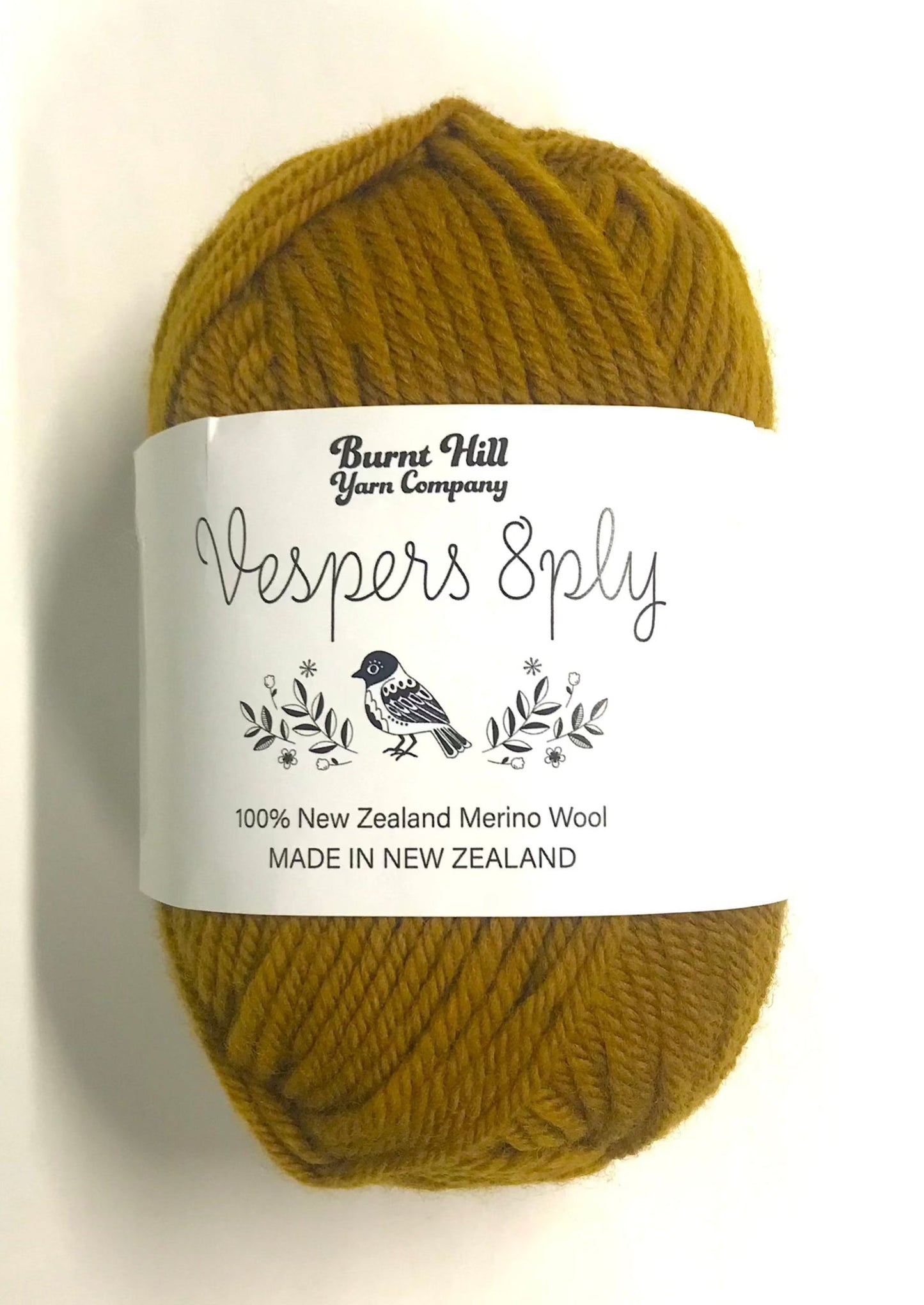 Vespers 8ply 100% New Zealand Merino Wool in Golden Ochre by countryside knits